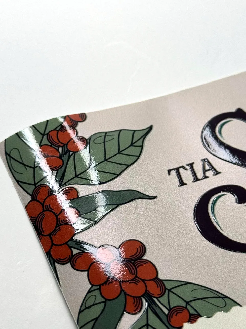 Rótulo de café com ilustração